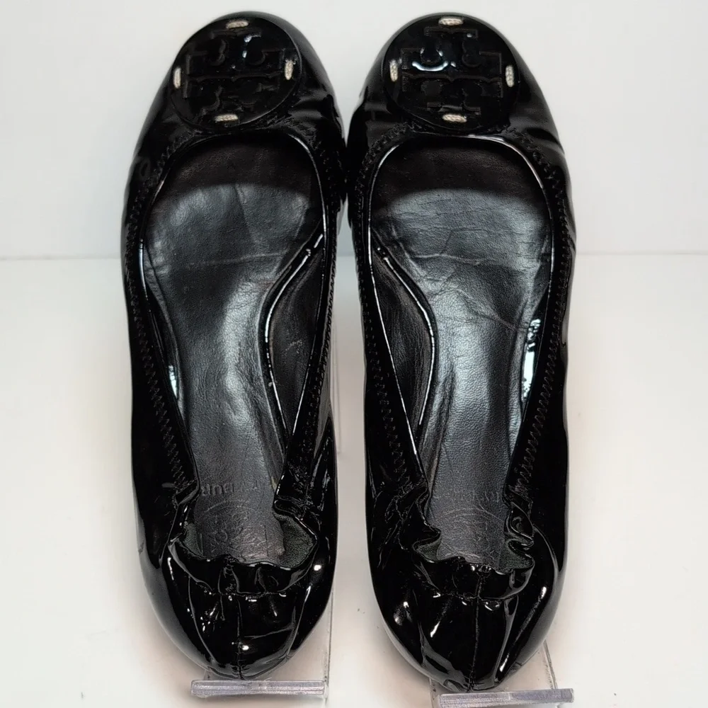 Tory Burch Minnie slip on leather glossy ballerina flats woman's size 7